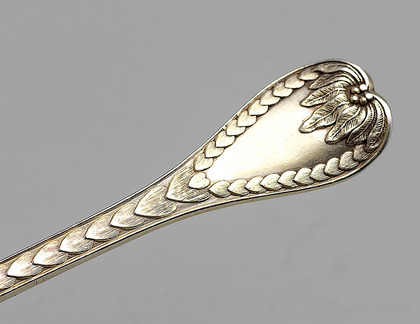 Rare Palm Pattern Gilded Silver Dessert Fork - George Adams, Chawner & Co.